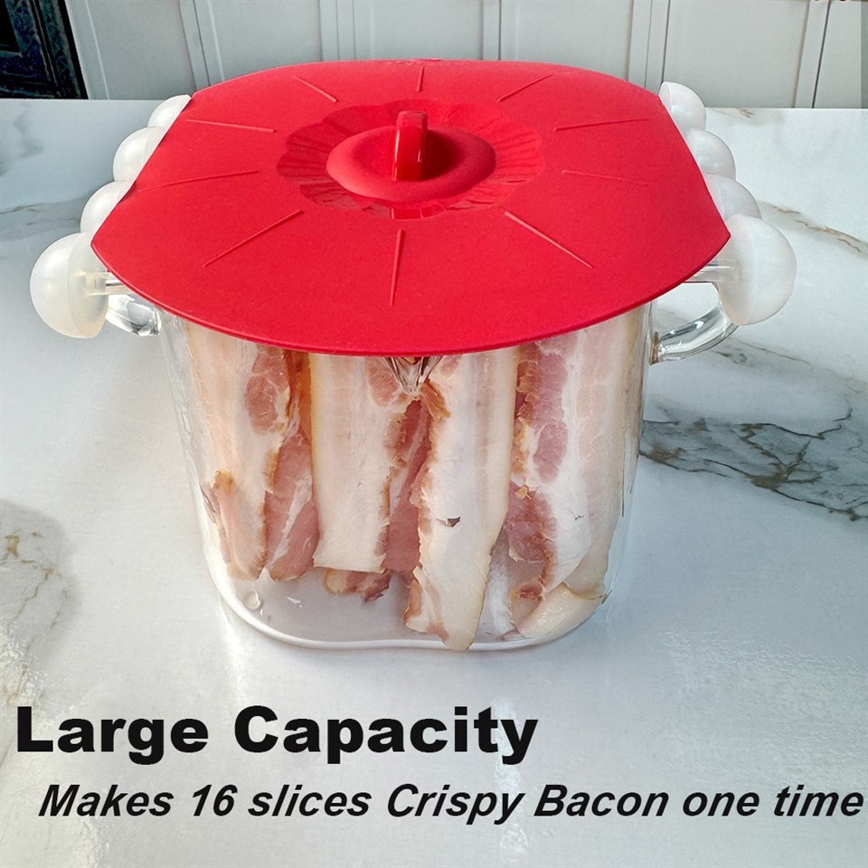 Heat Resistant Microwave Bacon Glass Cooker